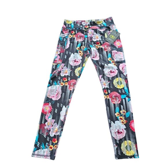 Athletic Works Rose Floral Legging Pants Girls size L or 10/12 - Picture 2 of 10